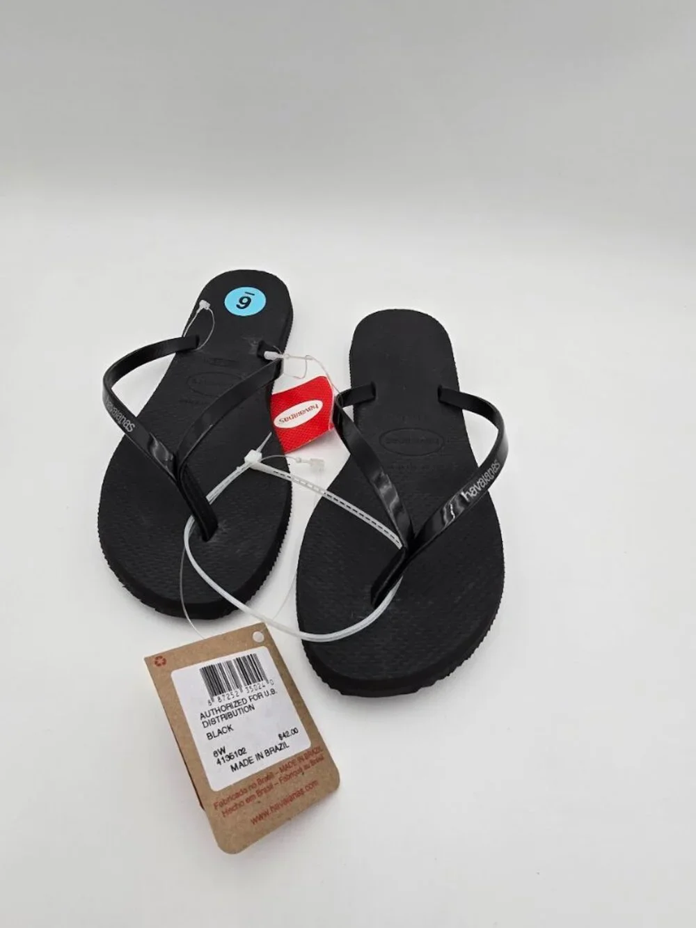 Havaianas You Metallic flip-flop sandals in Black Size 6 - Picture 6 of 8